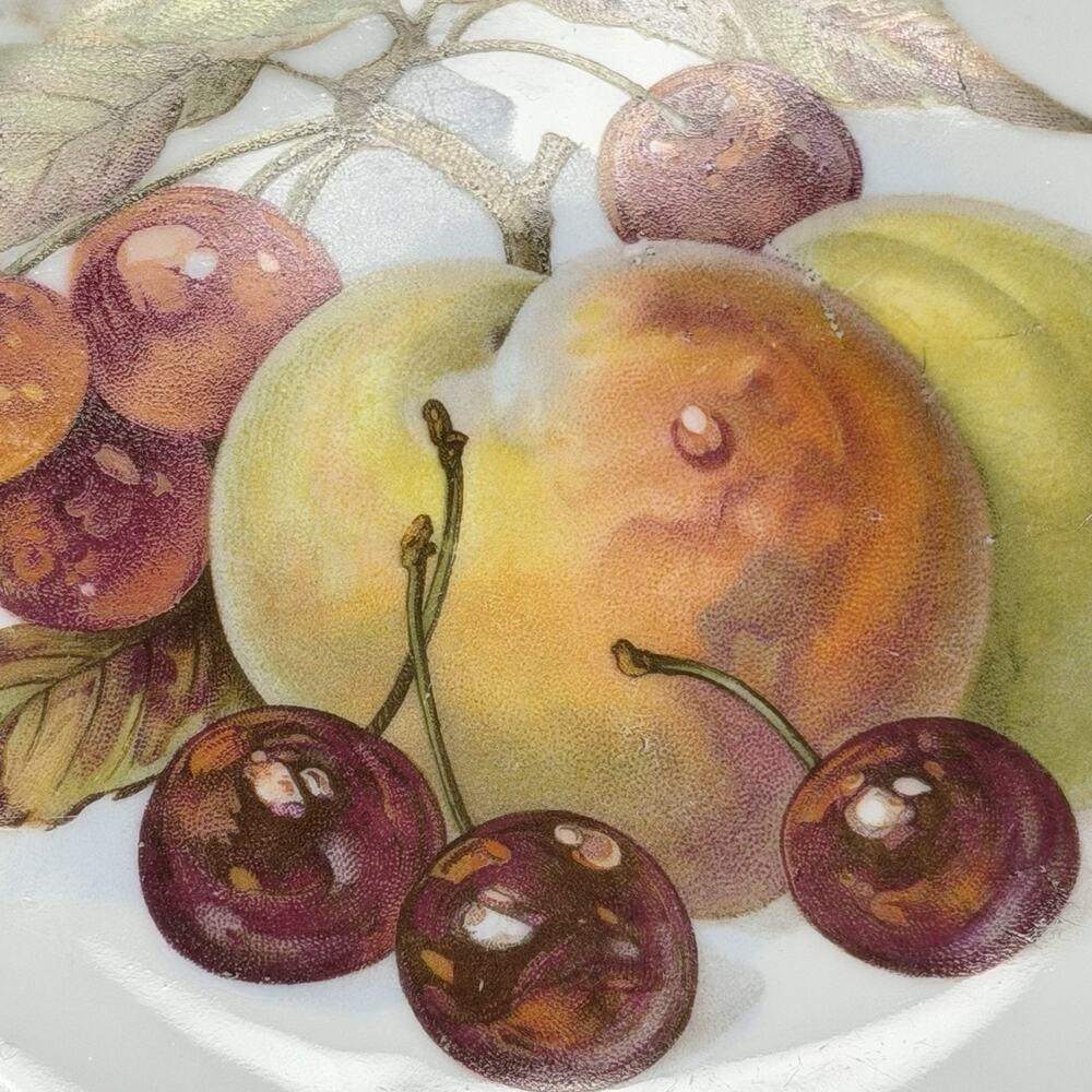 3pc Vintage Bareuther Fruit Harvest Plates Porcelain Gold Trim Bavaria Germany - Picture 5 of 12